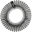 Caravan Full Circle Spring Head Band Comb In Classic Black With Deep Teeth And Closure