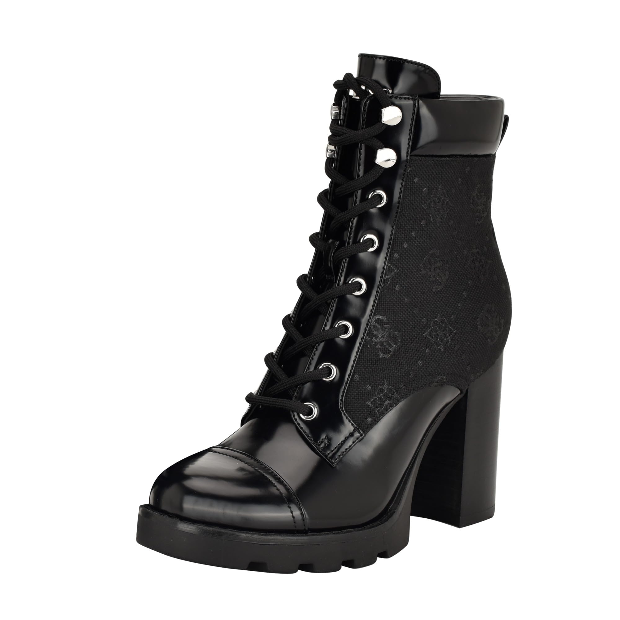 Guess Women’s NELLSAN Ankle Boot, Black Logo 001, 6.5