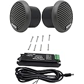 Herdio 3" inch Marine Bluetooth Speakers Boat Motorcycle Hot tub Stereo with Max Power 140 watt(A Pair) (Gray)