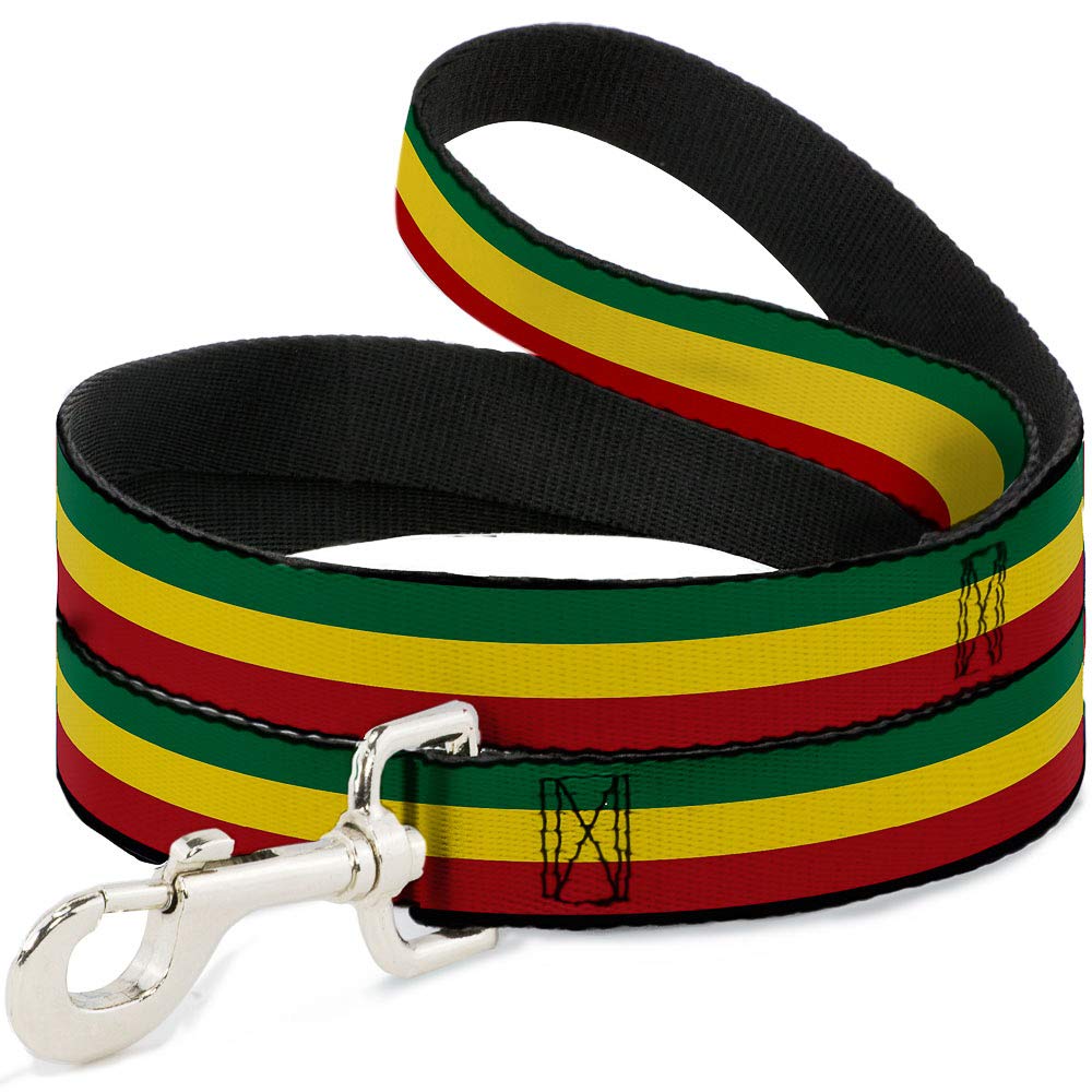 Buckle Down Pet Leash - Rasta - 6 Feet Long - 1" Wide