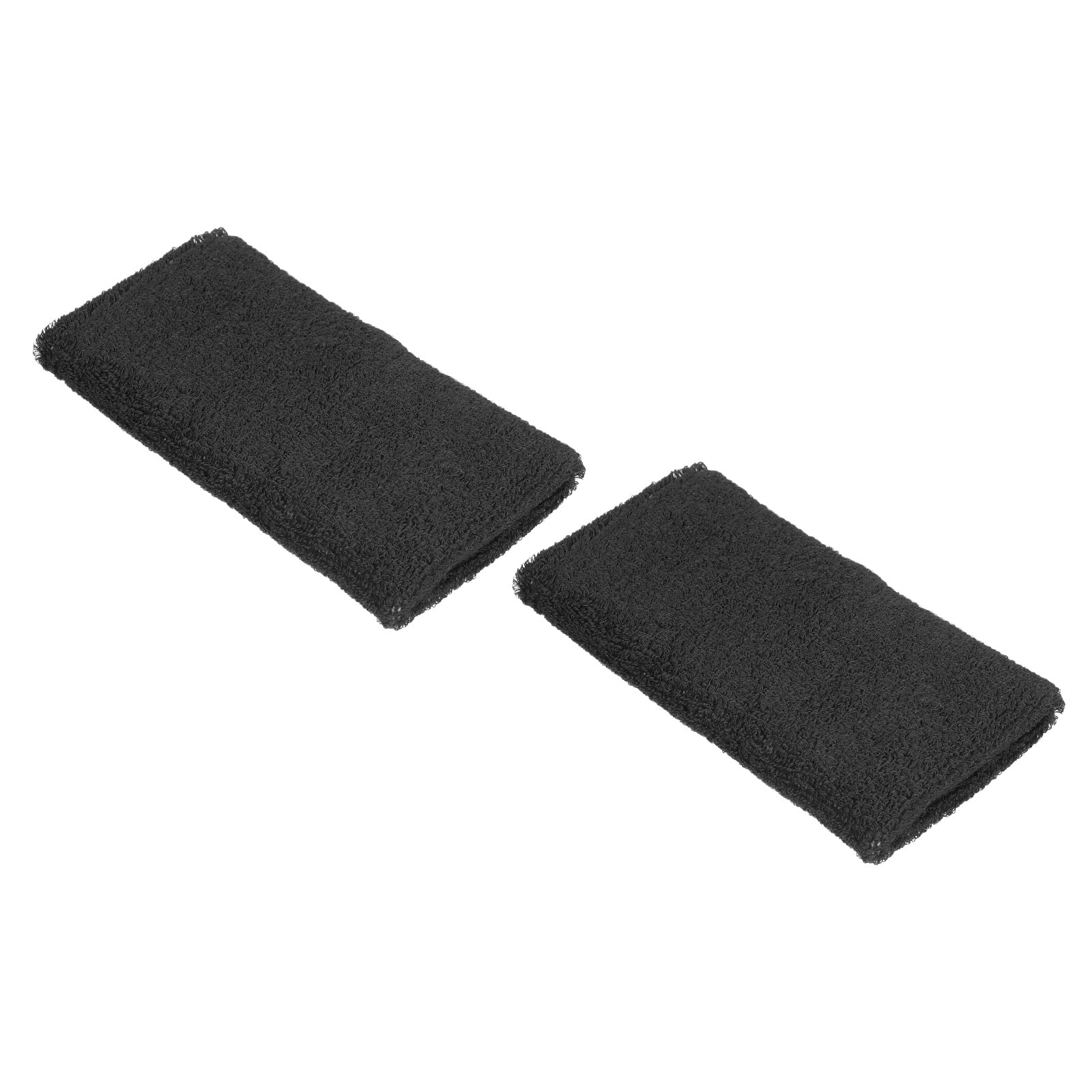 PATIKIL Sports Wristbands 8x15cm, 2 Pack Cotton Terry Cloth Absorbent Sweatband for Tennis Basketball Working Out Athletic Running, Black
