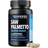 Saw Palmetto 500mg and L-Arginine 500 mg - Prostate Health and Nitric Oxide Supplements for Men - 60 Count - Urinary Function