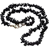 CRYSTALMIRACLE Beautiful Protective Black Tourmaline Gemstone Necklace Fashion Jewelry Wellness Gift