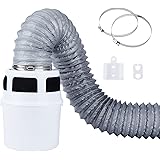 NOORNY Indoor Dryer Vent Kit Lint Trap Bucket Dryer Vent with 4-Inch by 10-Feet Gray Proflex Duct for Apartment