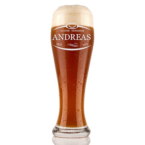 polar-effekt Weizenbierglas 0,5l mit Gravur personalisierte Weizenglas Geschenk-Idee - Motiv Umrandung mit Ähren
