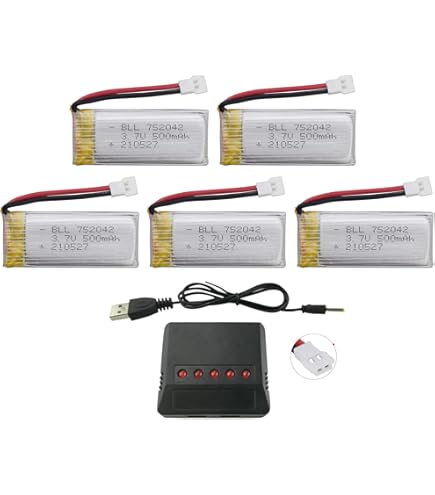 Dual Ladegerät LiPo 2x 3,7V 600mAh LiPo Akkus Mit USB-Ladegerät – 25C, XH2.54 Stecker, Für RC Drohnen & Quads Ersatzakku Für Quadcopter
