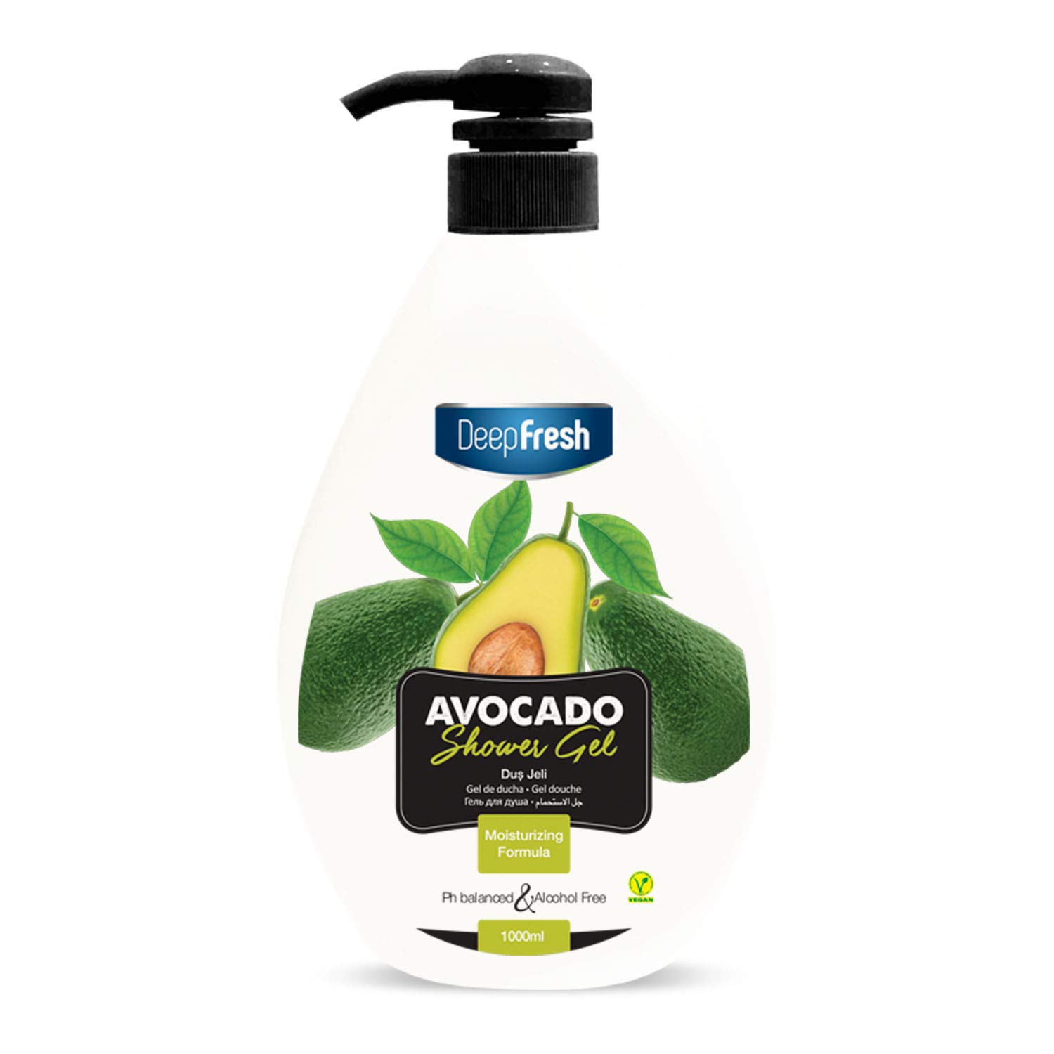 Deep Fresh Shower Gel 1000ml With Pump Avocado– No alcohol – No paraben