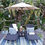 Abba Patio Outdoor Patio Umbrella Market Table Umbrella with Push Button Tilt and Crank, 9-Feet, Cream