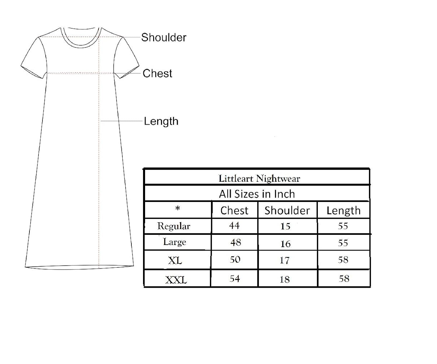 little art women cotton nighty gown regular fit