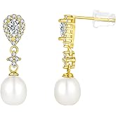 VA JENT Pearl Earrings for Women, 925 Sterling Silver Earrings Jewelry for Women Gift-Freshwater Cultured Pearl