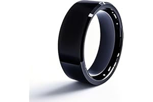Tqsbeyah RFID Rewritable Ring Dual Frequency in One Ring Compatible with 125KHz T5577&13.56MHz CUID Access Key Cards Ceramic Smart Finger Ring Wear for Men or Women (Black, US#11)