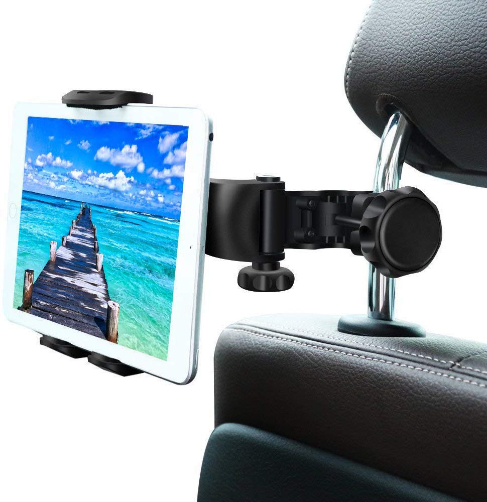 BLKEER Car Tablet Holder, Car Headrest Mount 360 Rotating Car Seat Stand Cradle for All 4.5~11" Tablets, for iPad Pro,iPad Air mini,Samsung Galaxy Tab,Huawei,Kindle,Telephone,iPhone - Black