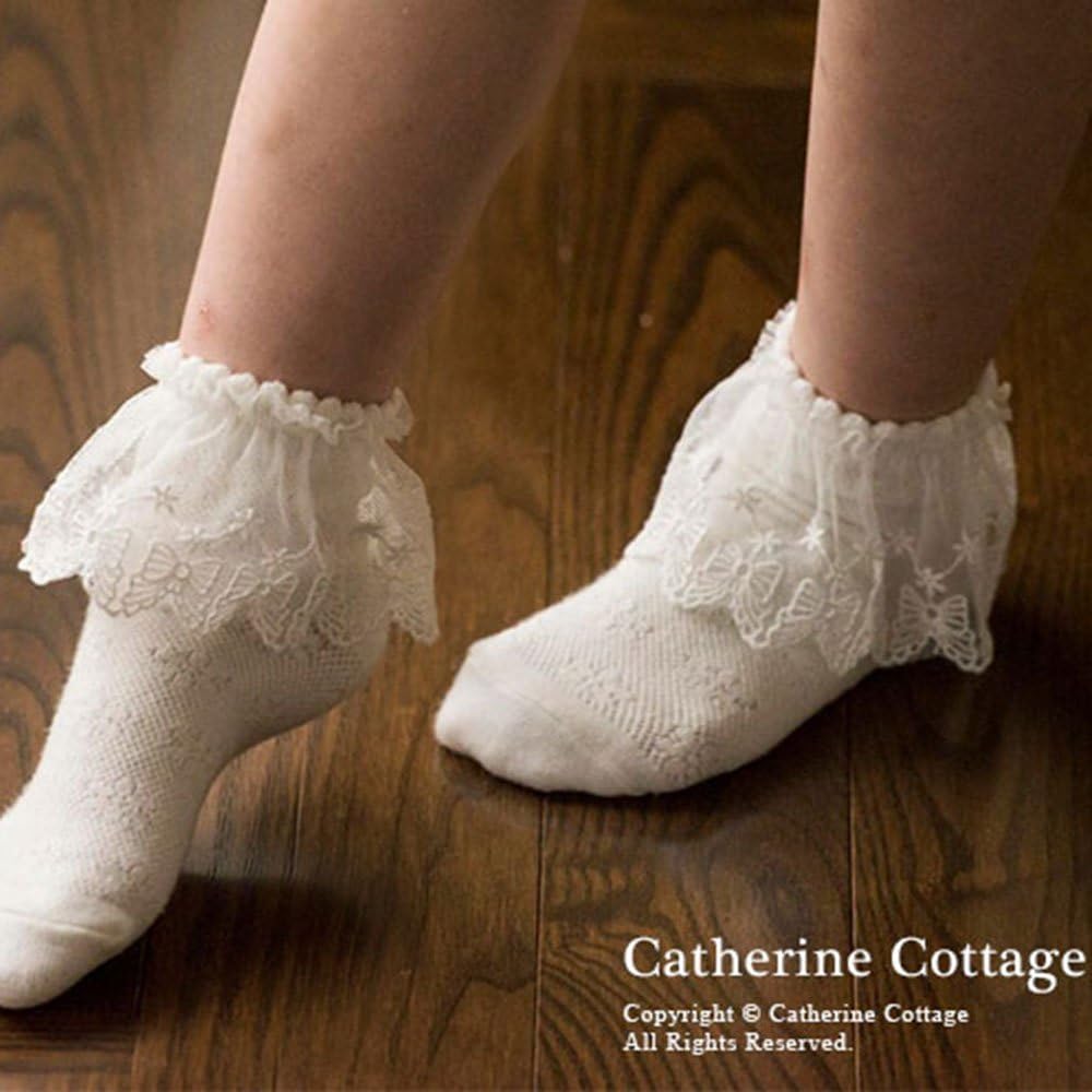 キャサリンコテージ Catherine Cottage子供靴下 女の子 ハイソックス ショートソックス キッズ フォーマル 白 発表会 結婚式 入学式 T018 靴下 通販 Amazon