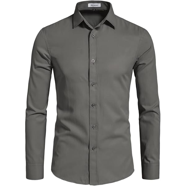 Amazon.com: Lasjixion Mens Slim Fit Dress Shirts Wrinkle Free Formal  Wedding Long Sleeve Button Down Shirts Beige : Clothing, Shoes & Jewelry