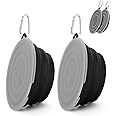 SLSON Dog Bowls Pet Collapsible Bowl with Cover Lids,2 Pack Dog Travel Bowls Portable Foldable Cat Water Dish Bowl for Pets Walking Parking Camping (Black and Black, Large)