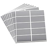 PINE &amp; LINEN 300Pcs Gray 1"x2.36" Rectangle Scratch Off Stickers | Self-Adhesive Labels,DIY Stickers for Gender Reveal/Lottery Reward Programs/Wedding Games Fundraisers/Gift Postcard Promotion