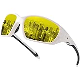 BIRCEN Night Vision Glasses for Driving: Running Cycling Sport Night Anti Glare Yellow Glasses for Men Women