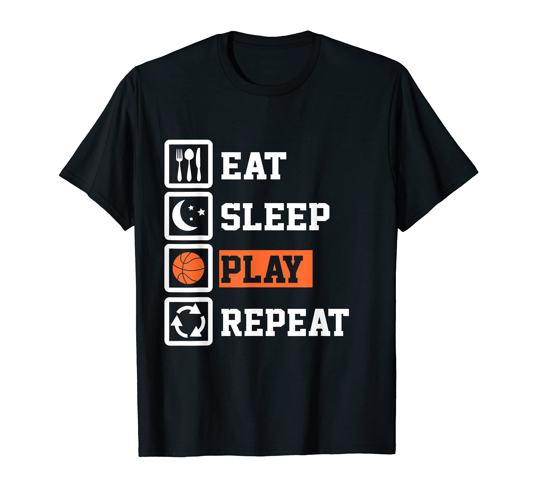 Eat Sleep Basketball Repeat Funny Basketball T-Shirt