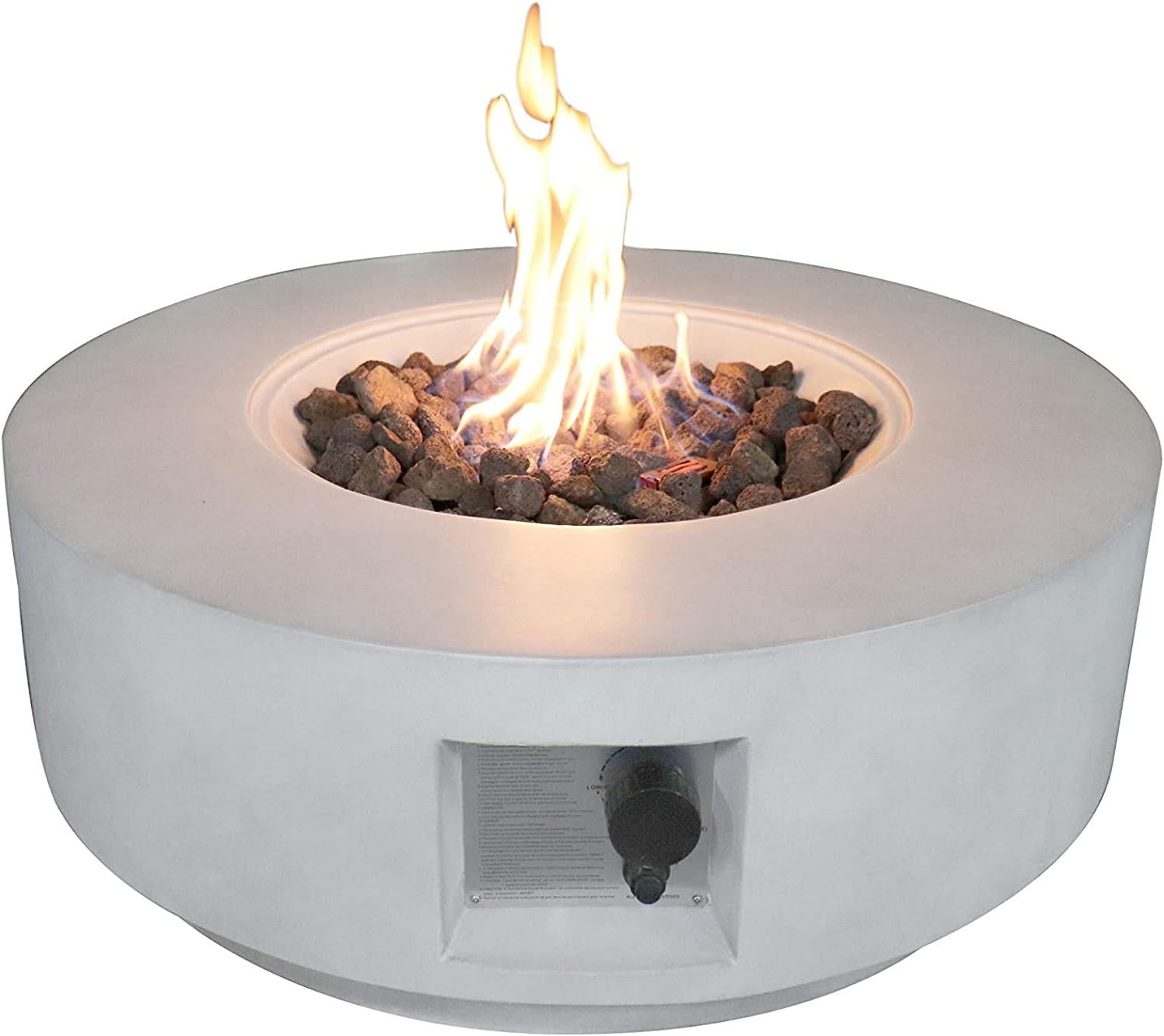 Home Essential 30 76cm Outdoor Round Fire Pit Table Concrete Effect Round Gas Patio Burner Free Weatherproof Cover Fire Pits Bowls Outdoor Heaters Fire Pits Clinicadelpieaitanalopez Com