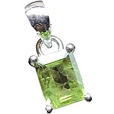Natural Rocks by Kala Genuine 1.5ct Peridot 925 Solid Sterling Silver Pendant 15mm