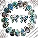 Fun-Weevz 12 Abalone Necklace Pendants for Jewelry Making Adults and 5 Paua Shell Butterfly Pendant for Necklaces, Natural DIY Arts and Crafts Supplies, Teardrop Seashell Earring Charms for Women