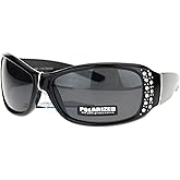 SA106 Anti Glare Polarized Womens Rhinestone Oval Rectangular Designer Sunglasses