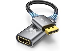 UANTIN 4K Display Port to HDMI Adapter | Uni-Directional DP 1.2 Computer to HDMI2.0 Screen, DisplayPort Male to HDMI Female Adapter for AMD NVIDIA Dell HP PC, Passive
