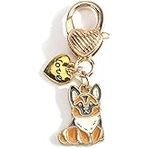 SHTALHST Cute Dog Keychain,Doberman Keychain with Heart Charm,Dog Bag Charm for Purse Handbag,Birthday Gift for Pet Lovers