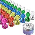 Push Pin Magnets, Fridge Magnets, Tiergrade 60 Pack 7 Assorted Color Strong Magnets, Use at Home School Classroom and Office Magnets, Magnets for Refrigerator Dry Erase Board and Whiteboard Magnets