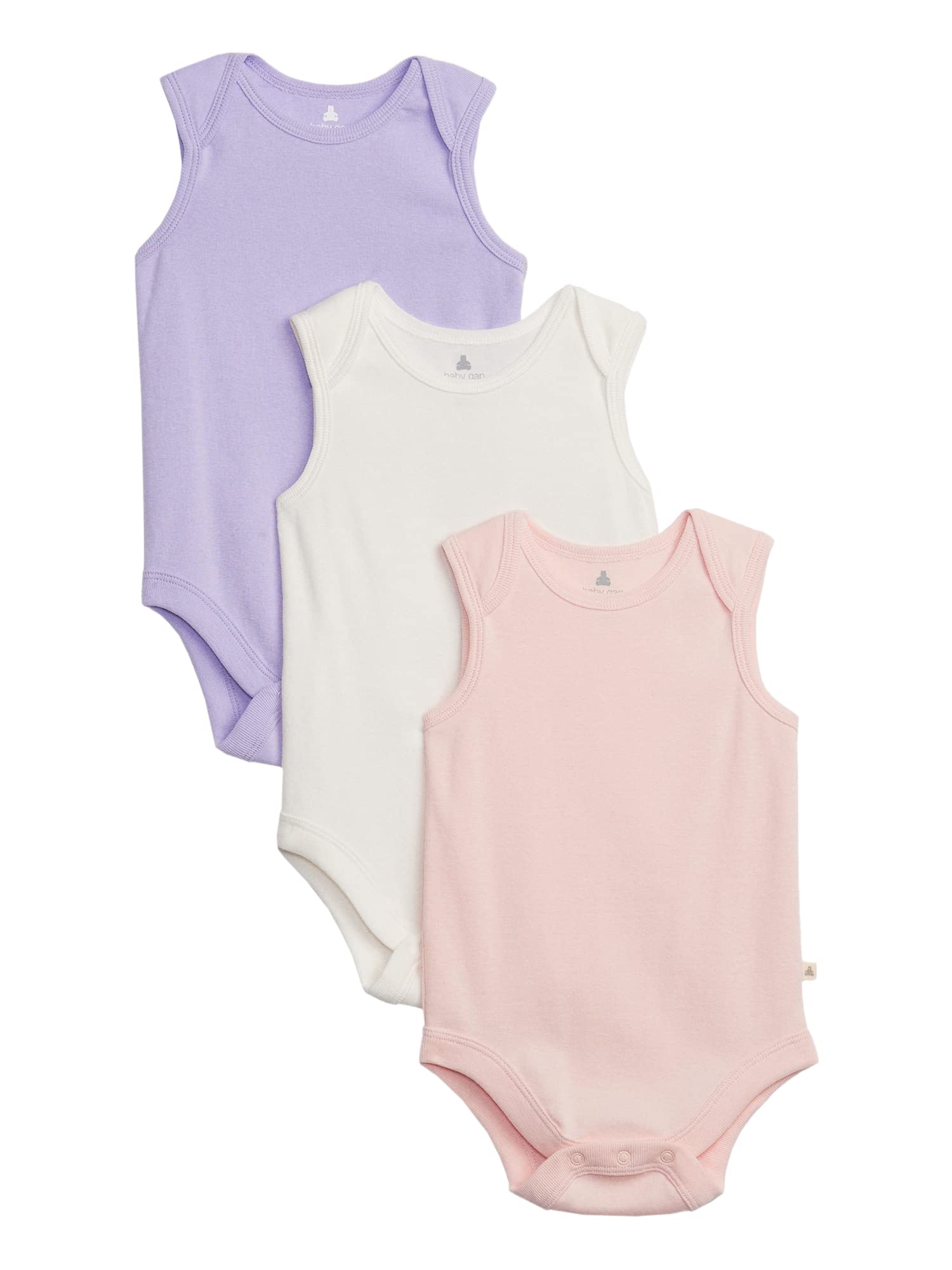GAP unisex-baby 3-pack Sleeveless Bodysuit