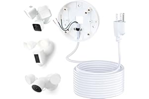 CAGUAN Power Cable and Plug-in Mount for Floodlight Cams Compatible with Floodlight Cam Wired Pro/Plus, Blink Wired Floodlight Camera, Electrical Box with 20ft Weatherproof Cable -(2in1 Mount and Cord Set)