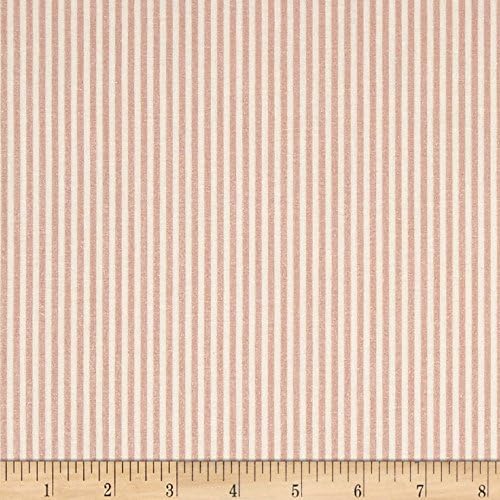 Riley Blake Designs Stripe in Rose Gold Sparkle Fabric by The Yard