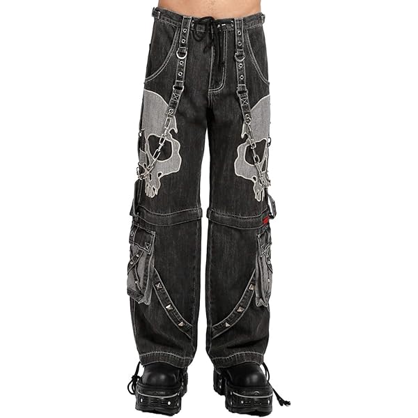 Tripp NYC Crypt Pants [Black Denim] Baggy Wide Leg Gothic Emo Punk