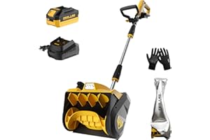 Cordless Snow Shovel, 12-Inch 20V Electric Snow Shovels, Snow Shovel for Driveway with Directional Plate and Adjustable Front