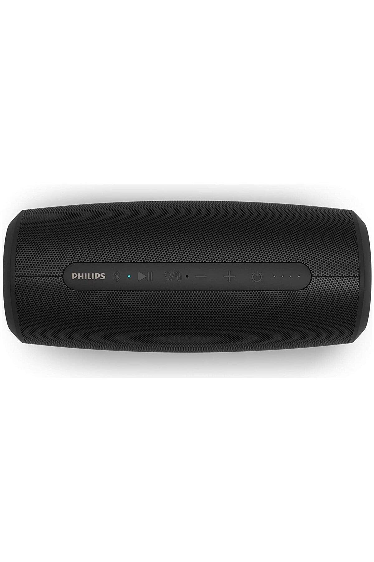 Philips Wireless Speaker S6305/00 with Power Bank Function (Bluetooth 5.0, Waterproof, 20 Hours’ Battery Life, 2 Passive Bass Radiators, USB, Multi-Coloured LED Lights), Black – 2020/2021 Model