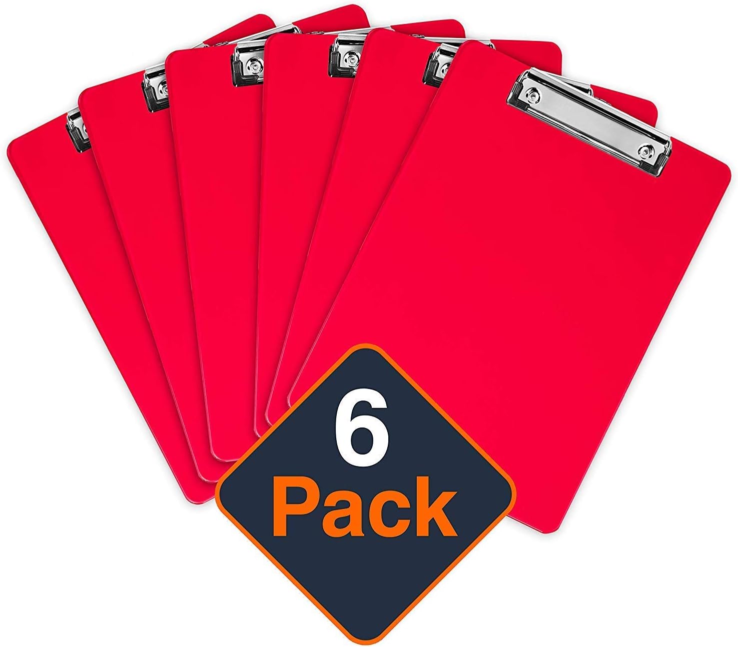 Plastic Clipboards (Set of 6) Multi Pack Clipboard (Red) Strong 12.5 x