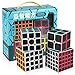 D-FantiX Speed Cube Bundle, Zcube Carbon Fiber 2x2 3x3 4x4 5x5 Speed Cube Set Pack 2by2 3by3 4by4 5by5 Puzzle Toys