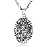 Hagkew Guardian Angel/St Michael Necklace 925 Sterling Silver Christian Religious Patron Saint Medal Necklace Jewelry Gifts for Women