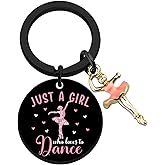 SOJUWEL Dance Gifts for Girls Ballerina Gifts Keychains Dances Recital Gift for Women Ballet Lovers Sisters Daughters Dancers Birthday Ballerina Competition Dance Team Gift Dancer Essentials Keyring
