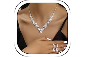 Prom Jewelry Costume Jewelry Silver Wedding Jewelrys Set for Women Sparkling Rhinestone Earrings Pearl Necklace Bridal Prom D