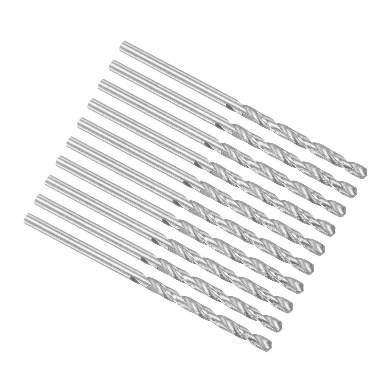 CoCud Twist Drill Bits, 0.09" Dia 2.2" Length, High Speed Steel Split Point Tip Straight Shank Drilling Bit - (Applications: for Steel Drilling), 10 Pieces