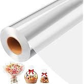 Haxedcled Clear Cellophane Wrap Roll, 31.5" x 125 ft, 3 Mil Thick | Cellophane Wrap for Gift Baskets, Clear Wrapping Paper for Flower Bouquets, Treats, Holiday &amp; Party Gifts (31.5" folds to 16")