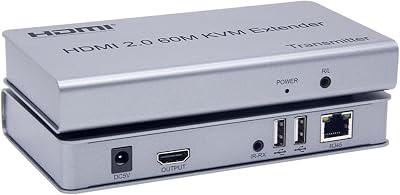 XYKJOBC 4K 60Hz HDMI 2.0 KVM Extender 60M USB Over CAT5e/6 Mouse Keyboard