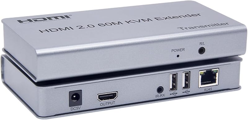 XYKJOBC 4K 60Hz HDMI 2.0 KVM Extender 60M USB Over CAT5e/6 Mouse Keyboard