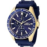 Invicta Men's Aviator 45mm Silicone Quartz Watch, Blue (Model: 38403)