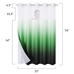 Gibelle No Hook Waffle Weave Shower Curtain with