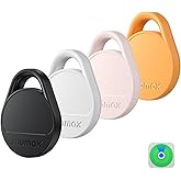 Momax Air Tracker Tags 4 Pack, [Apple MFi Certified], Replaceable Battery Bluetooth Tracker Compatible with Apple Find My (iOS Only), DIY Stickers, Item Finder Smart Tag for Keys, Wallet, Luggage