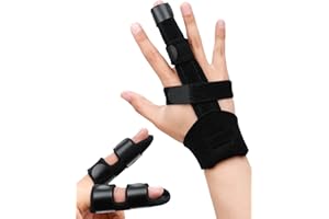 Golbylicc Trigger Finger Splints for Broken Finger, 3PCS Adjustable Finger Brace Straightener Hand and Wrist Support Fit Inde