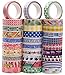 Ninico Washi Tape Set of 30,Decorative Adhesive Paper Masking Tapes 10MM Wide,Writable Sticky Tape Set for Scrapbooking/Craft