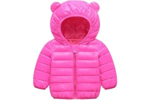 BFFBABY Winter Down Coats for Kids Baby Boys Girls Light Puffer Padded Jacket Bear Hoods Infant Outerwear